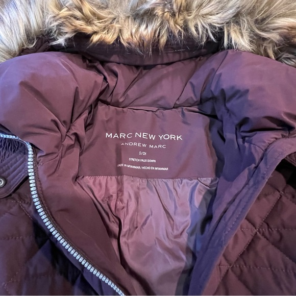 Marc New York Purple Quilted Faux Fur Hooded Jacket - Picture 3 of 3